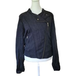 American Eagle Lyocell Assymetrical Jacket Women's Black Medium